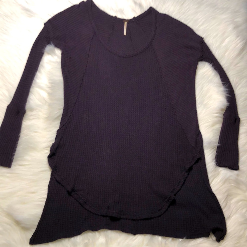 Free People Eggplant Waffle Weave Tunic